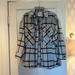 Zara Gray Plaid Shacket